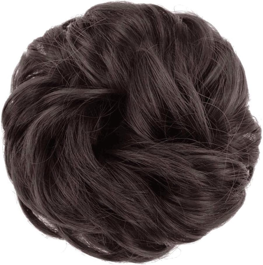 Hair Pieces Real Hair with Elastic Band, Large Bun Hairpiece, Curly Messy Hair Scrunchie with Hair Updo Hair Extensions, Soft Messy Bun for Women, Ponytail Hairpiece image number 6