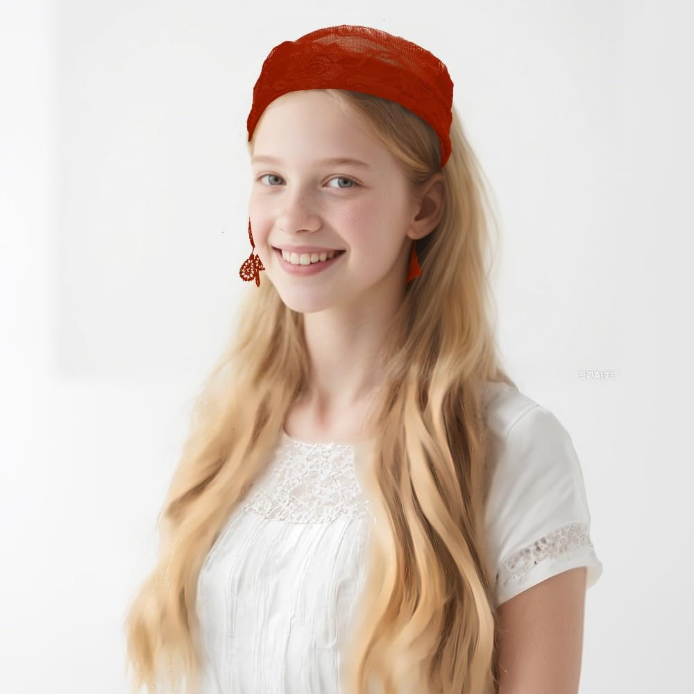 Mantilla Veil,Shawls and Wraps for Women,Triangle Scarf,Soft & Silky Lace Headscarf,Elegant Daily Accessory for Weddings,Parties & Travel,Lightweight Breathable Cover for Women & Brides image number 2