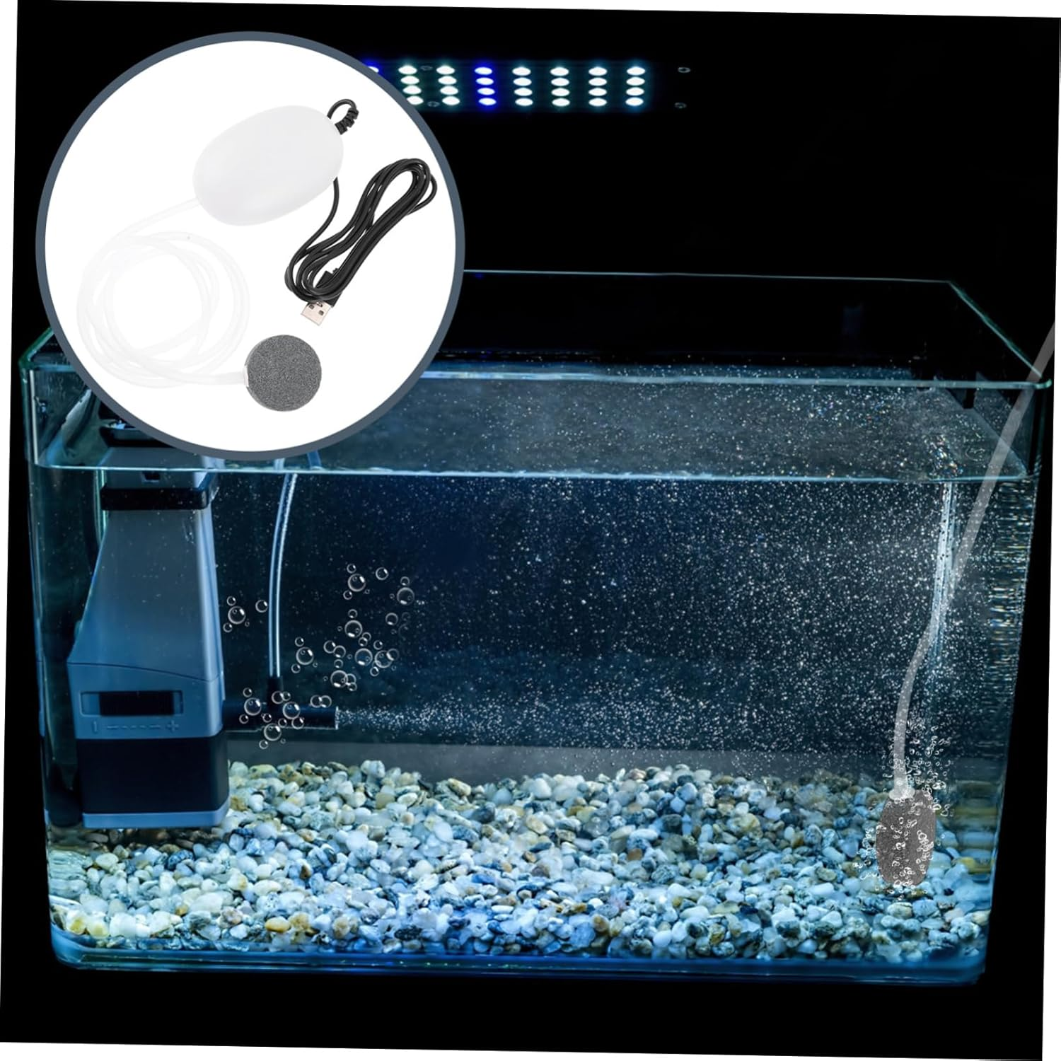 Angoily 1Set Usb Air Pump for Fish Tanks Portable Aquarium Oxygen Pump Air Tube Quiet and Efficient for Aquatic Plants and Pet Fish for Home and Outdoor Use image number 4