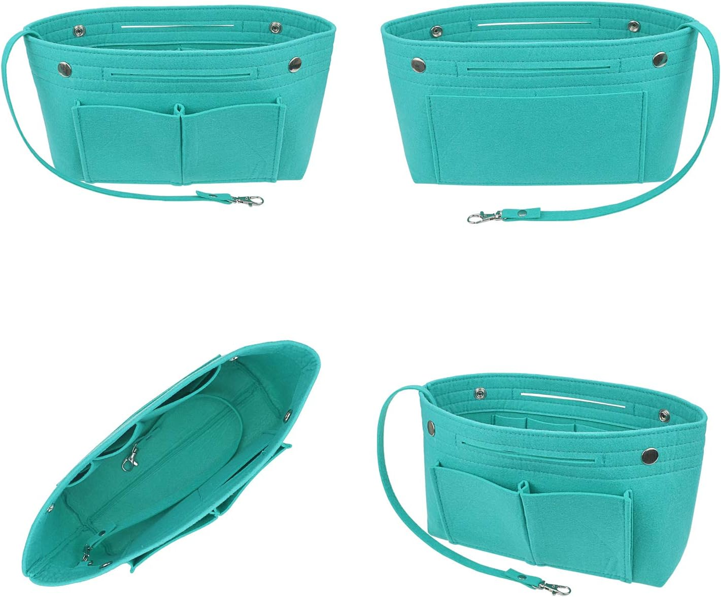 YIICOOLY Felt Tote Handbag Purse Organizer Insert Divider Shaper Bag in Bag, Blue, Small image number 5