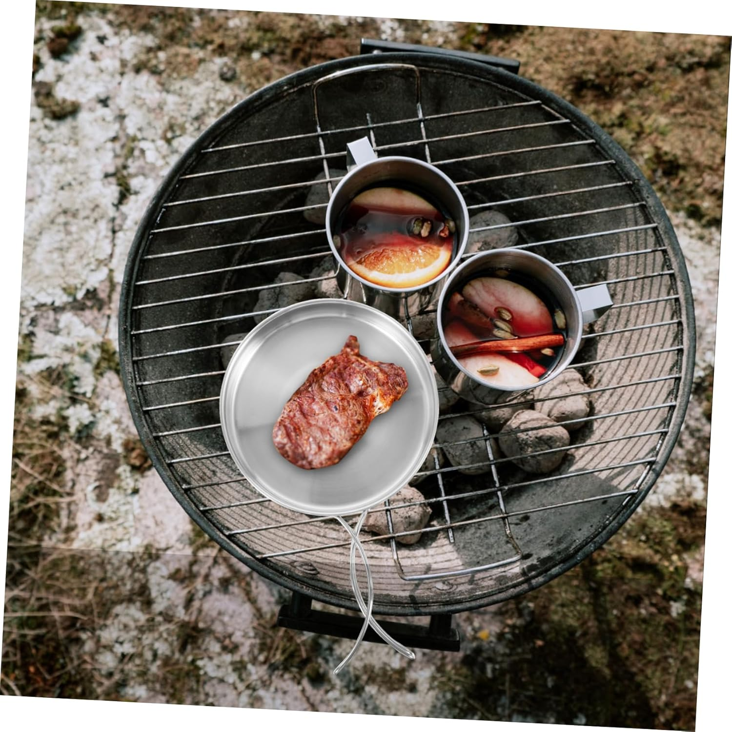 Camping Cookware Portable Outdoor Picnic Pot and Pan Stainless Steel Cookware Easy to Clean image number 3