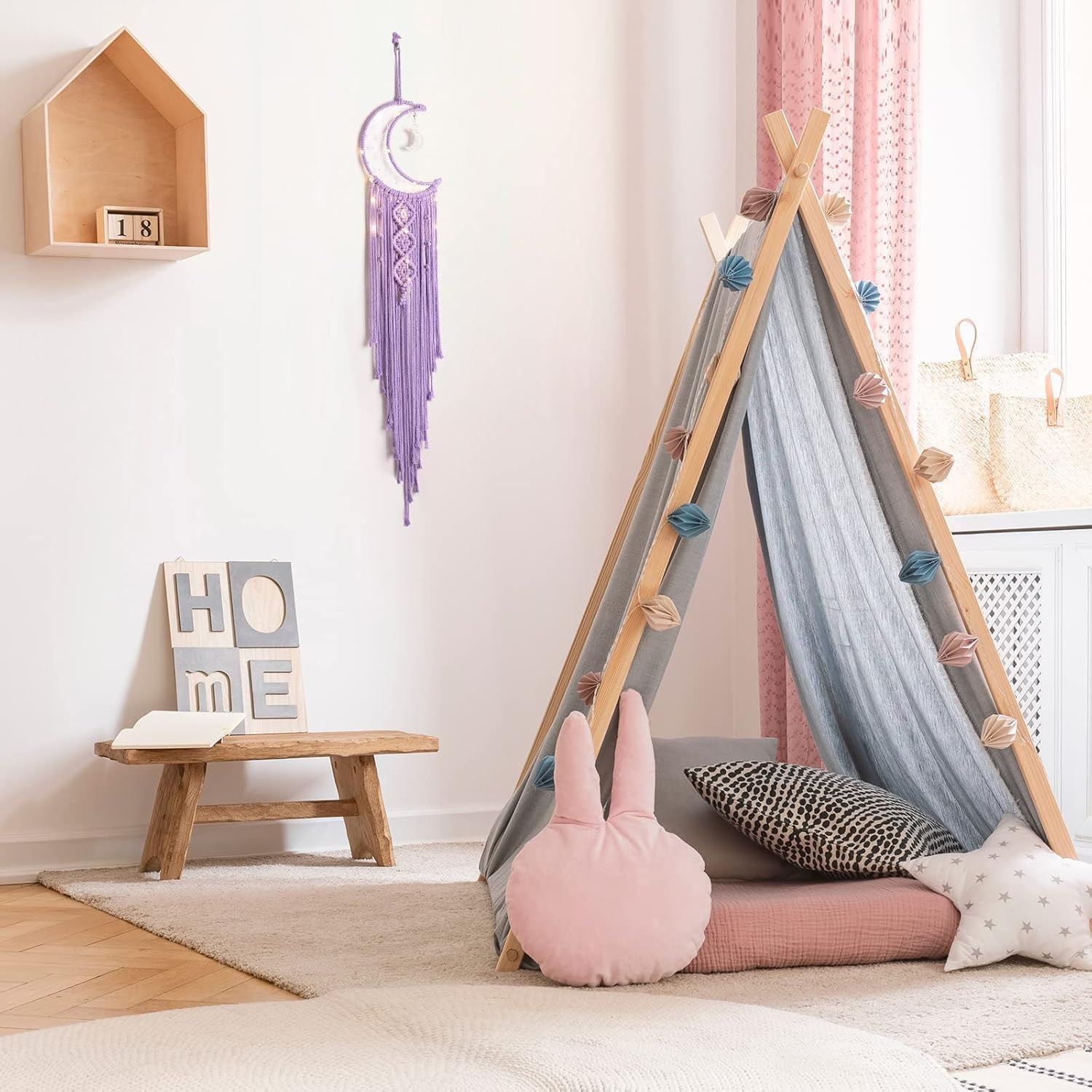 Dream Catcher, Moon Dream Catcher, Home Decor, Boho Dream Catcher, Girls Bedroom Decor Dream Catcher Wall Decor, Gifts for Teenager Girls Friends Gifts, Gifts for Women Gifts for Mom Purple - Pink image number 6