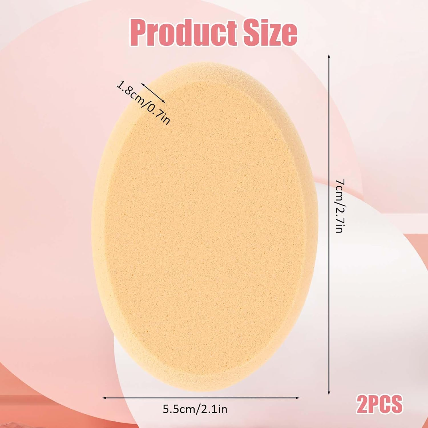 Sliverdew 2 Pack Oval Puff Beauty Egg Foundation Sponge Professional Makeup Sponge for Eye Foundation Blush Application Forehead Cheeks, Dry and Wet (Skin Tone and Pink) image number 6