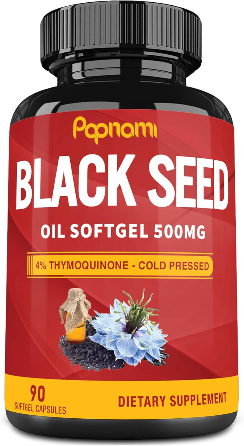Organic Premium Black Seed Oil Capsules, 3 Months Supply | 4% Thymoquinone, Vitamin E, Omega 3 6 9 image number 5