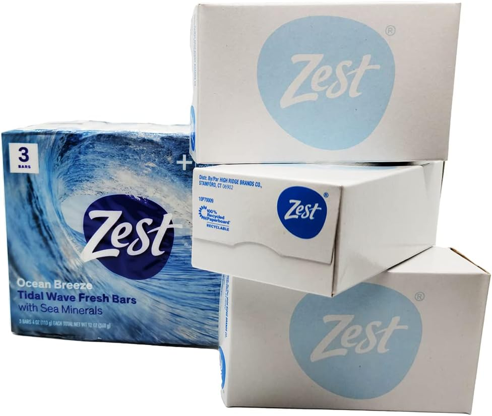 Zest Bar Soap 3 Ct, Ocean Breeze, 12 Ounce image number 4