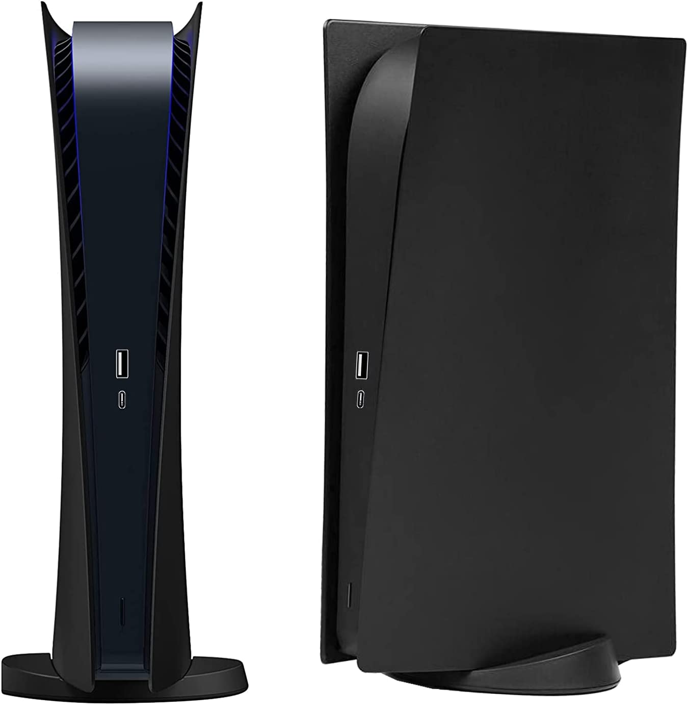 Digital Edition Face Plates Cover Skins Shell Panels for PS5 Console, Accessories for Playstation 5 Protective Shell Replacement Faceplate (Black) image number 1