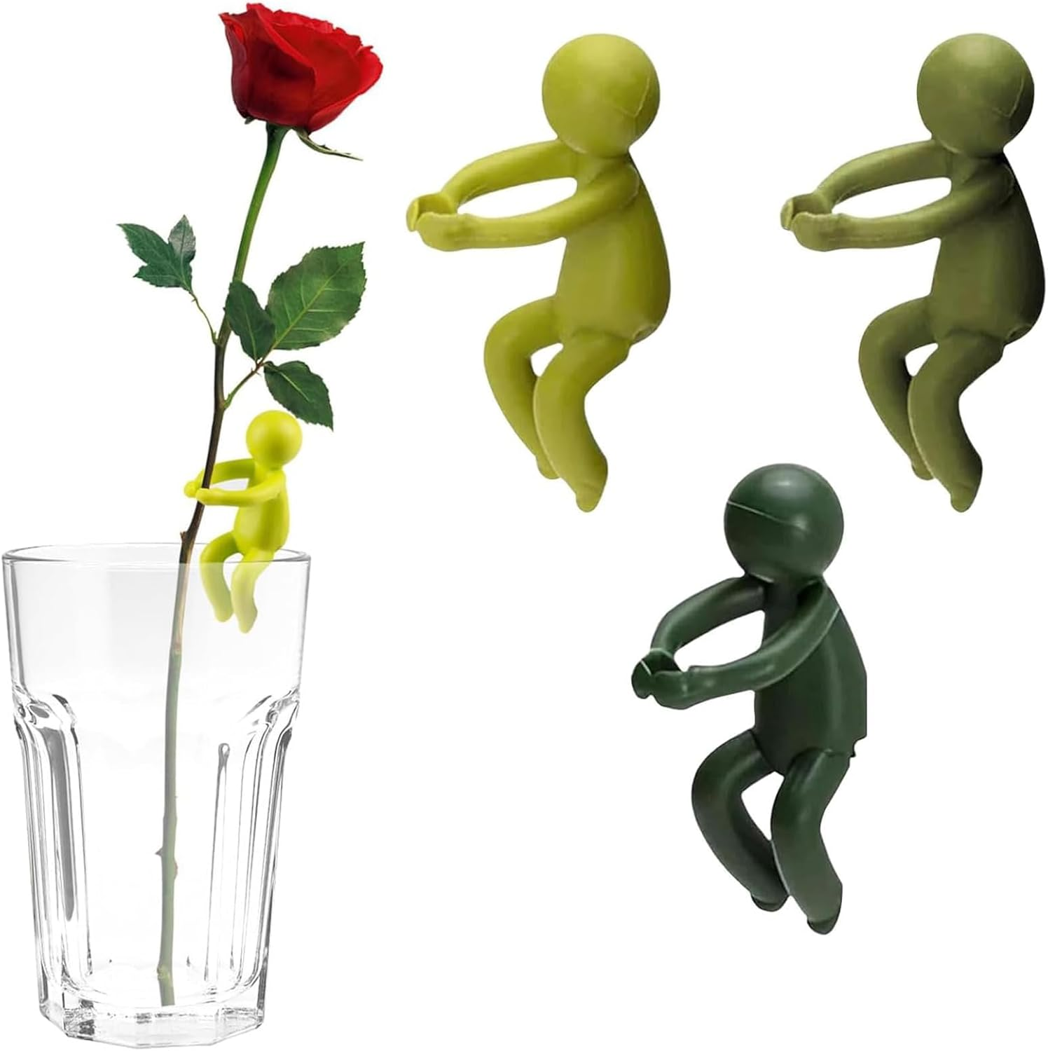 HKYLRAT 3 Pcs Plant Propagation Buddy, Little Man Plant Supports Plant Cutting Holder for Sprouts,Stems Shoots, Cuttings, Plant Nurturing Decorative Plant Supports Garden Decoration for Plant Lover