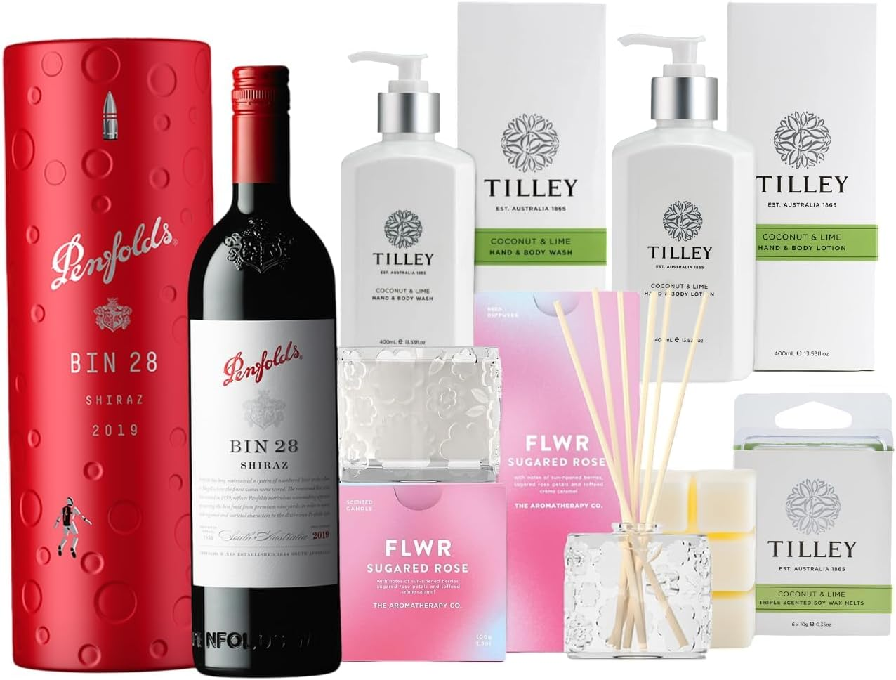 Deluxe Wine & Pamper Gift Hamper, Quality Shiraz, Aromatherapy Candle & Diffuser, Luxurious Body Wash & Lotion, Perfect Birthday or Thank You Gift image number 3