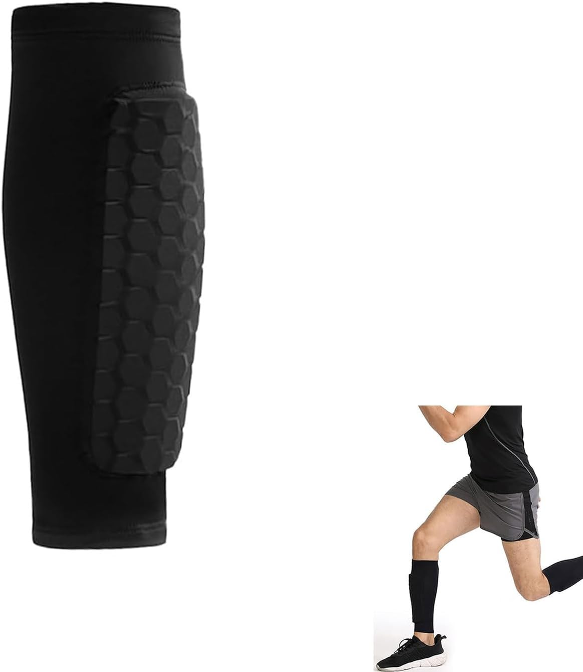 Shin Guards for Soccer, Lightweight Shin Pads for Kids Youth & Adult - Football Shin Defender Protective Gear, Comfortable Breathable Leg Guards.(1, Black, X-Large) image number 6