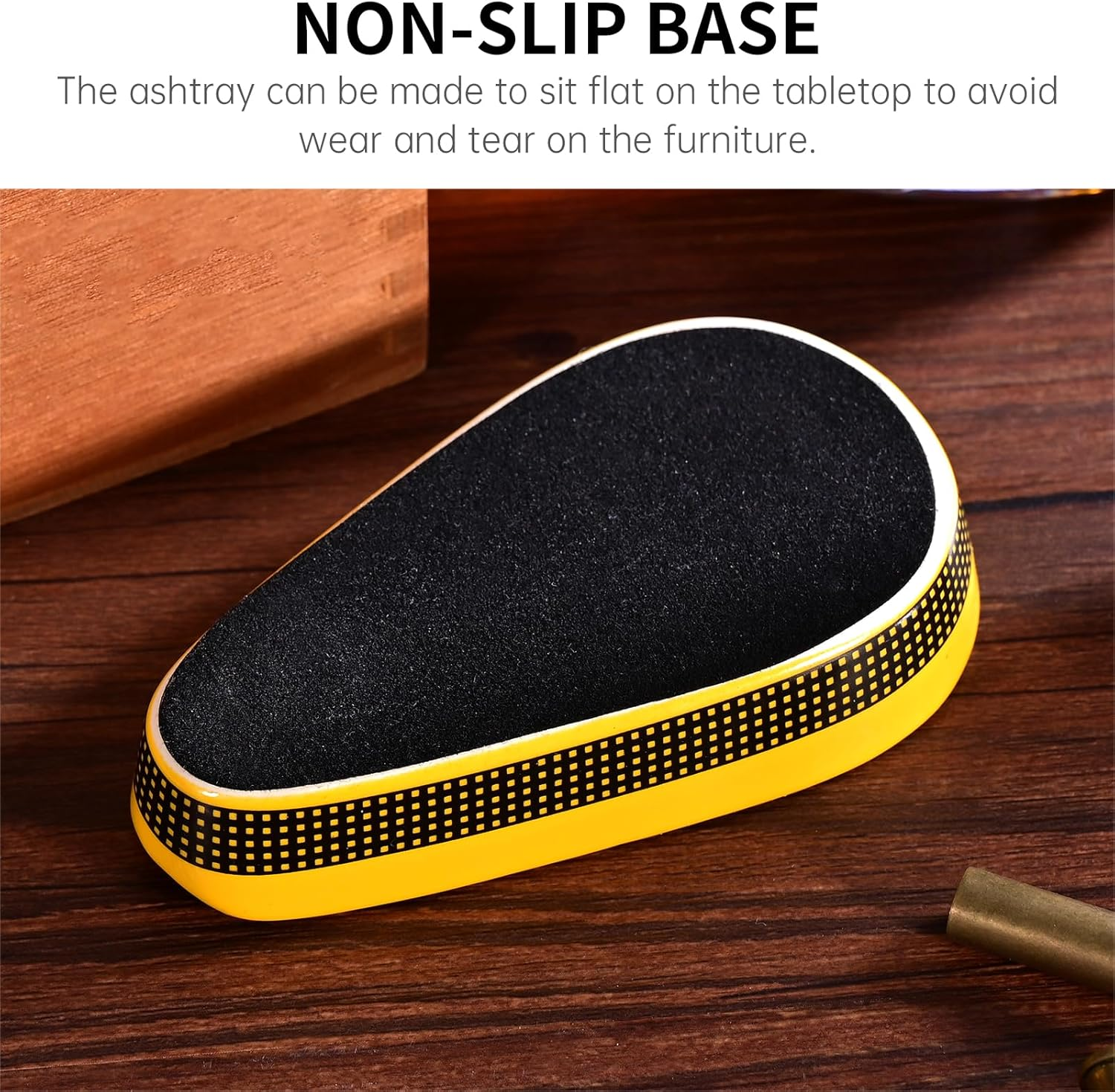 CIGARLOONG Cigar Ashtray Ceramics Portable Travel Pocket Ash Tray Indoor/Outdoor Use for Cigar Lovers (Color:Yellow) image number 5