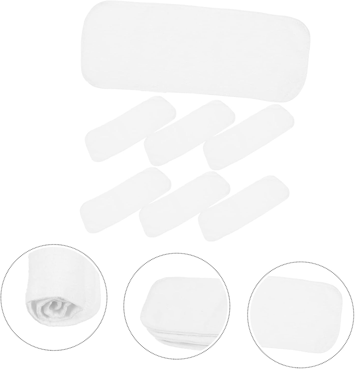 Ifundom 8Pcs Reusable Soft Double Layer Baby Cloth Diapers Liners for Newborns White Washable and Comfortable Diaper Inserts for Infants for Everyday Use image number 1