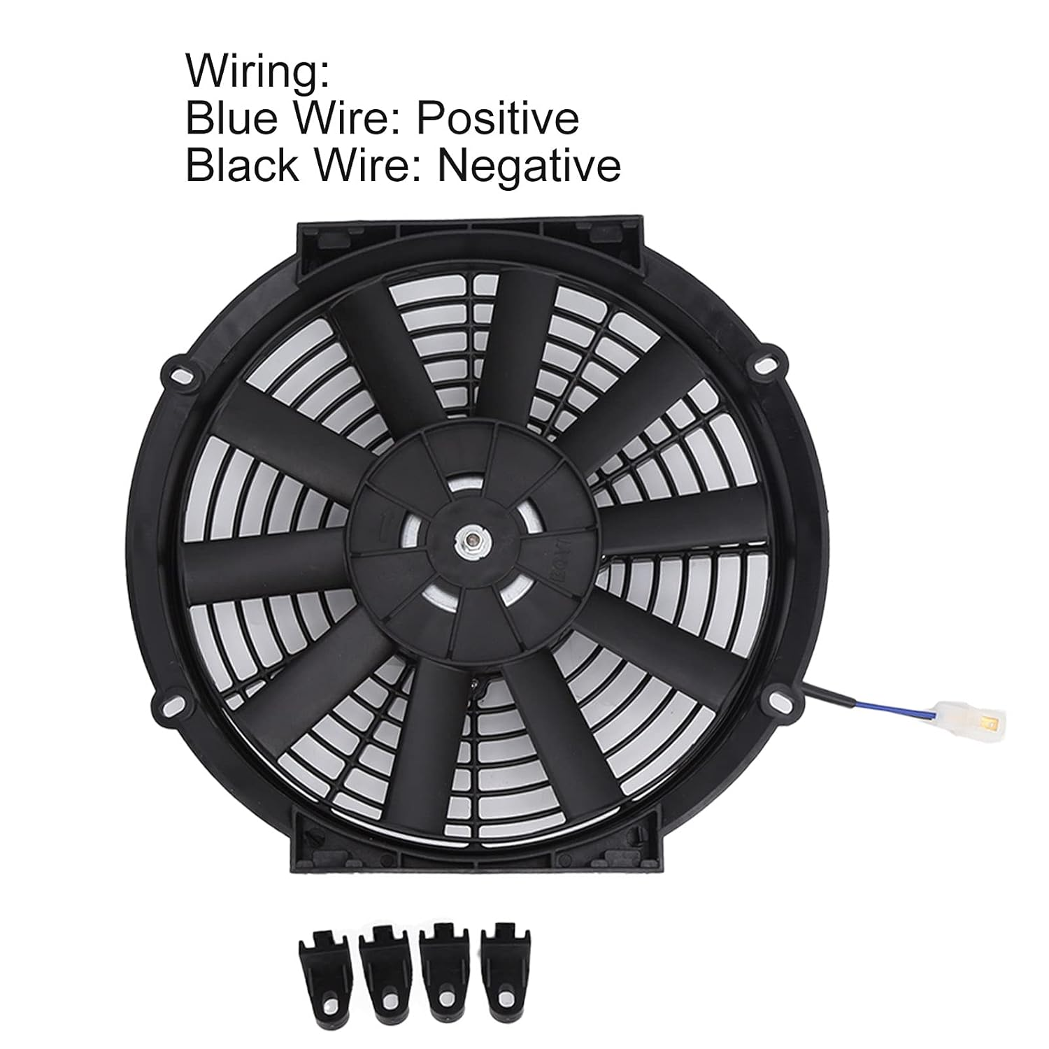 Akozon Electric Radiator Cooling Fan 10Inch Slim Electric Cooling Fan Radiator 24V 80W 2100RPM 10 Straight Blades Universal for Car image number 6