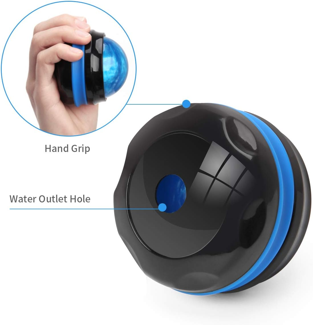 Coolrunner Massage Ball, Manual Roller Massager, 2-Pack Handheld Self Massage Therapy and Relax Full Body Tools for Sore Muscles, Shoulders, Neck, Arms, Legs, Back, Foot, Body(Blue&Purple) - Blue image number 3