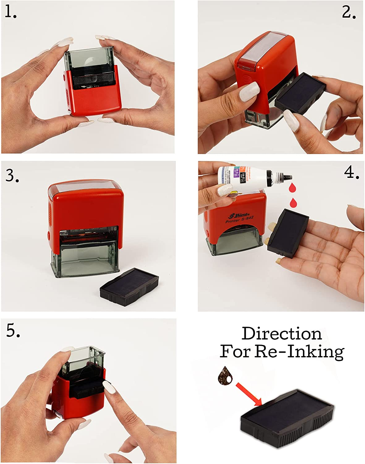 Printtoo Have Yourself a Merry Little Christmas Self Inking Rubber Stamp Pre,Inked Office Stamp, Home Office Business Stationery, 38 X 14 Mm, Red image number 3