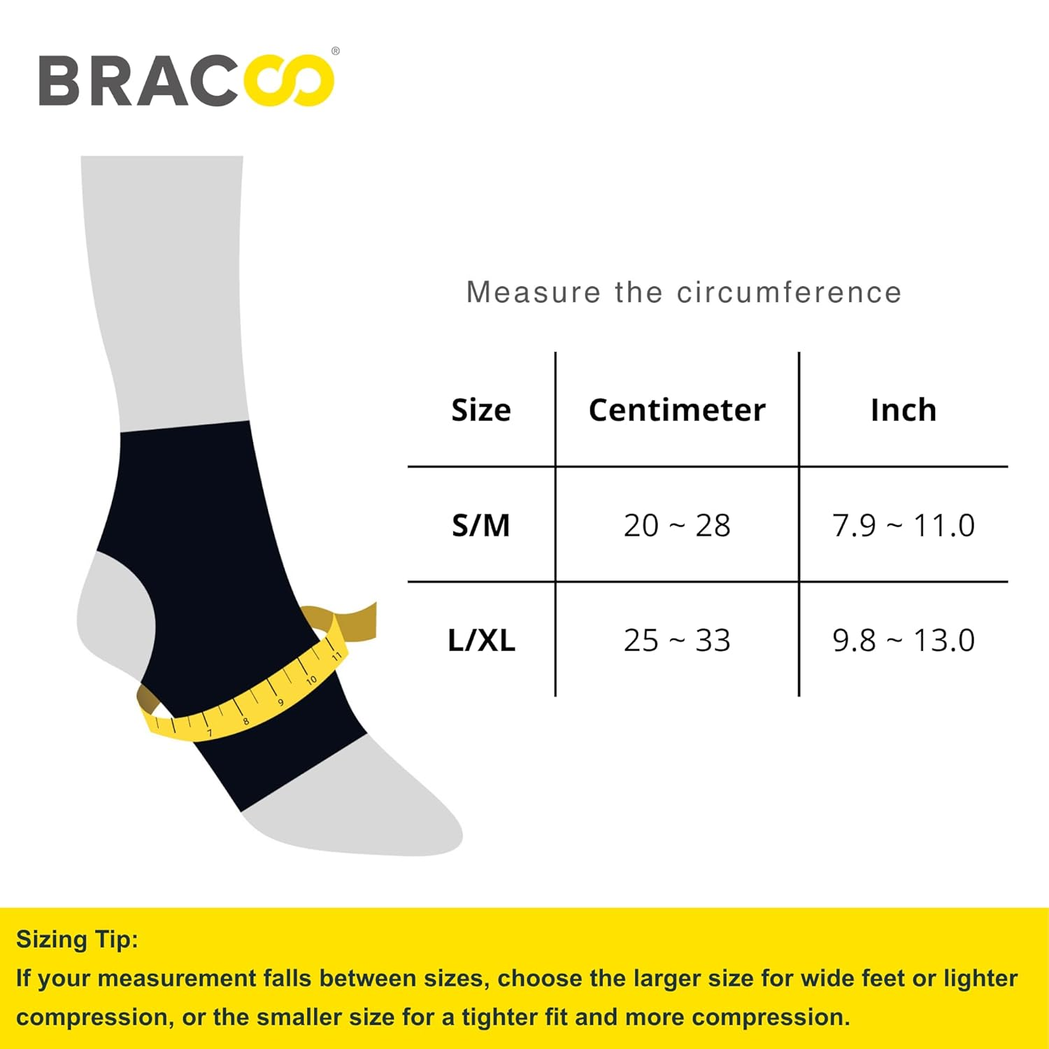 BRACOO Ankle Brace, Ankle Support for Plantar Fasciitis, Achilles Tendonitis, Ligament Damage, Sprained Ankle, Sprain, Pain Relief, Injury Recovery, Open-Heel Design, FS10, Black, S/M image number 4