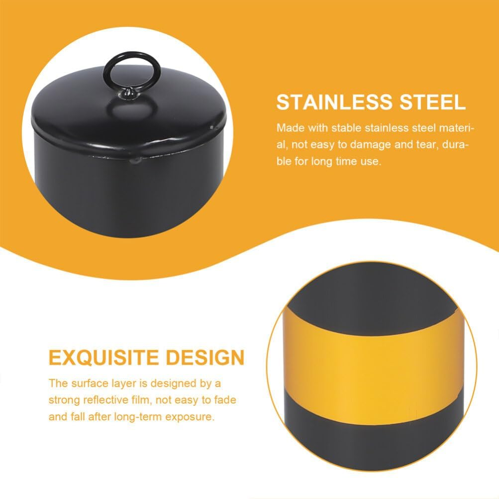 Gatuida 2Pcs Safety Warning Columns Driveway Security Posts Barricade Barrier Reflective Tape image number 1