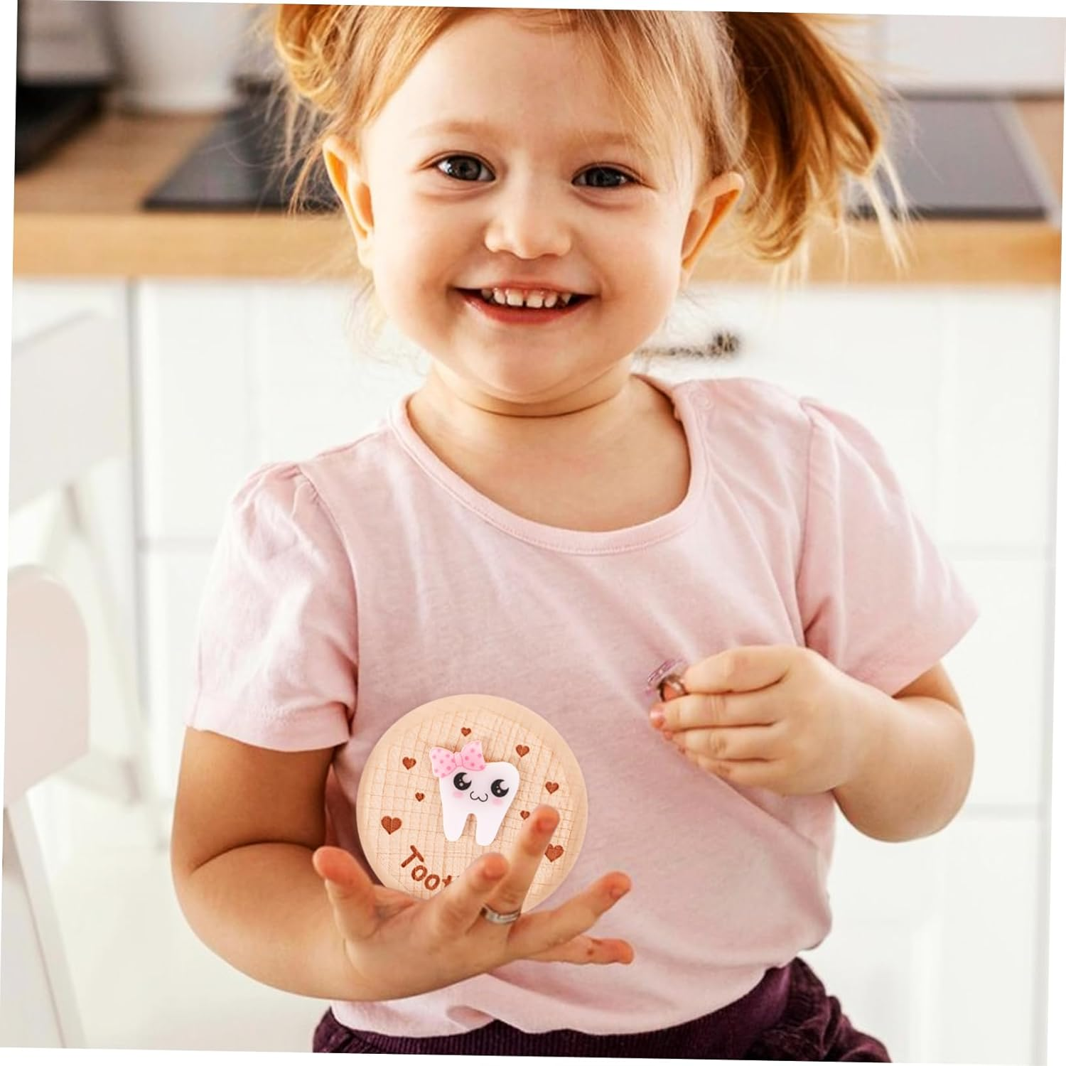 Wooden Tooth Keepsake Box for Kids Modern Simple Design Cute Fairy Tooth Storage for Boys and Girls image number 2