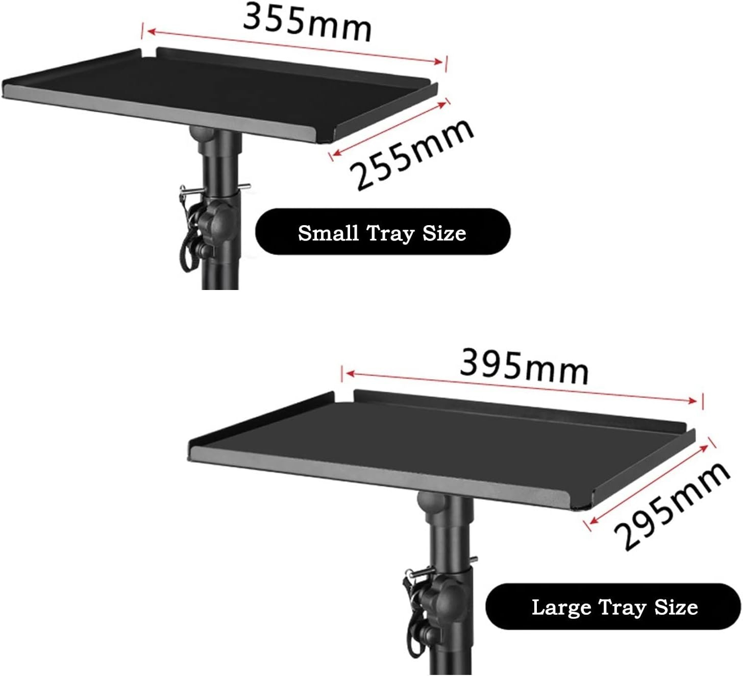 Audio Stand Speaker Stand Large Tray Bracket Universal Hi-Fi Audio Stand for 10 Inch Monitor Lift and Rotate Audio Tripod Speaker Stand(B,Smal image number 2