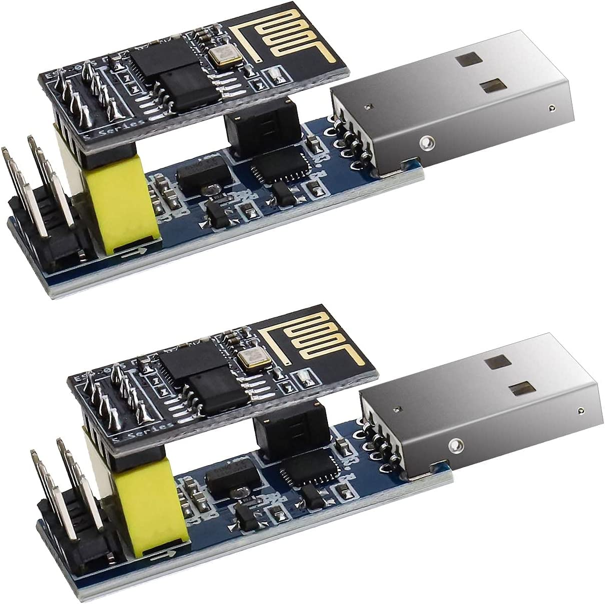 VGOL ESP8266 ESP-01 ESP01S Serial Wireless Transceiver Wifi Module Board & USB CH340C Chip Converter Adapter Kit X2 image number 4