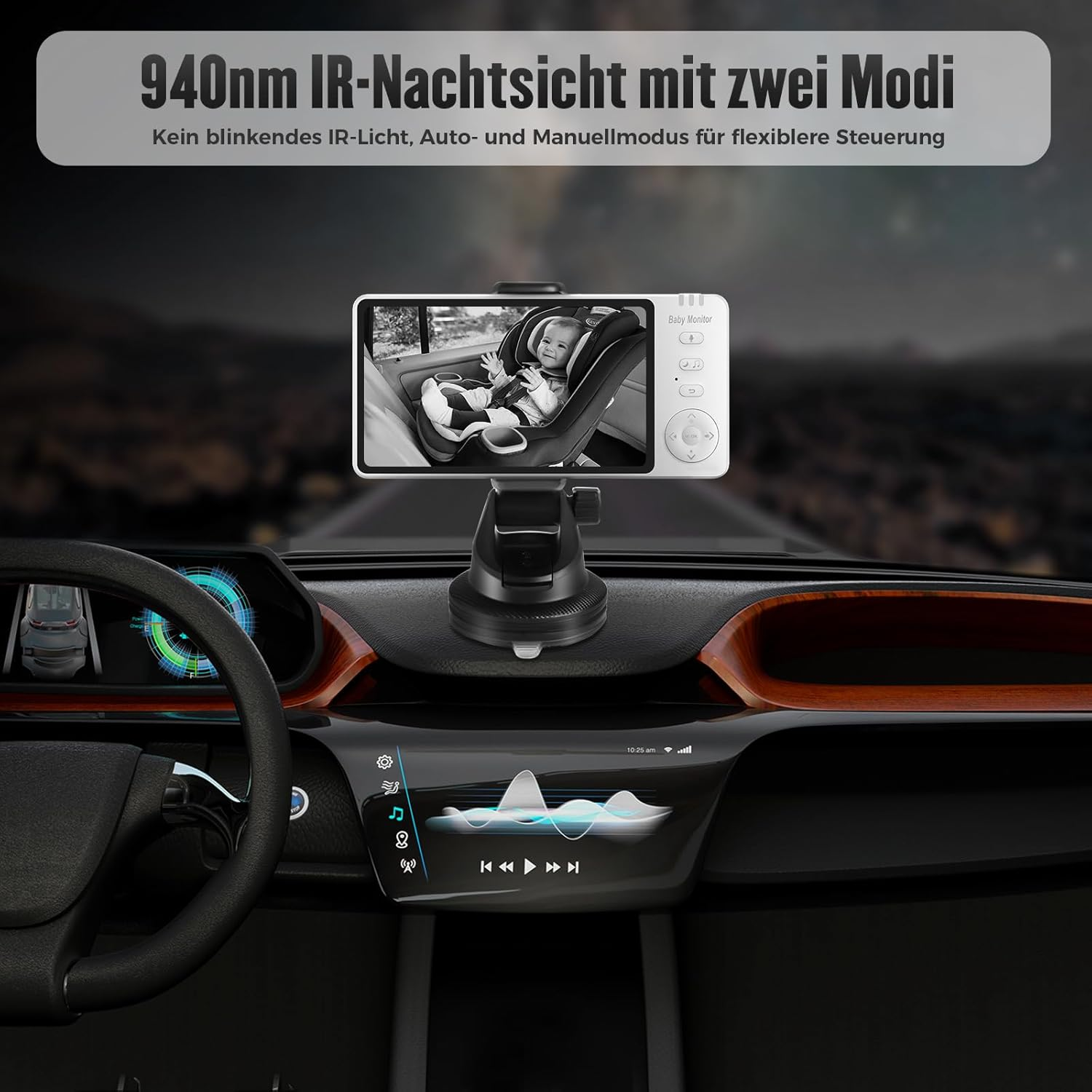 Baby Camera Car with 5 Inch Display: HD Night Vision and Wide Angle Car Mirror Baby Back Seat USB Plug & Play Easy Installation Ideal for Baby Car Seats image number 4