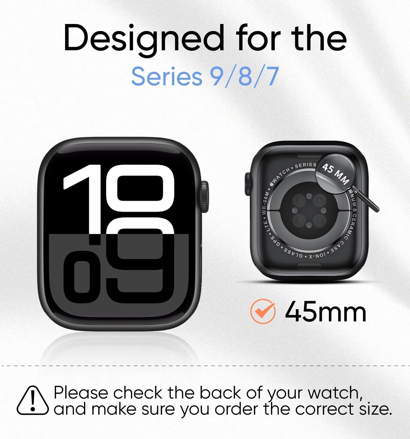 MAGIC JOHN 2 Pack for Apple Watch Series 9/8/7 45MM Screen Protector, Ceramic Film Material Not Glass 7H, Easy Installation, Bubble Free, Anti-Scratch, HD Clear image number 3