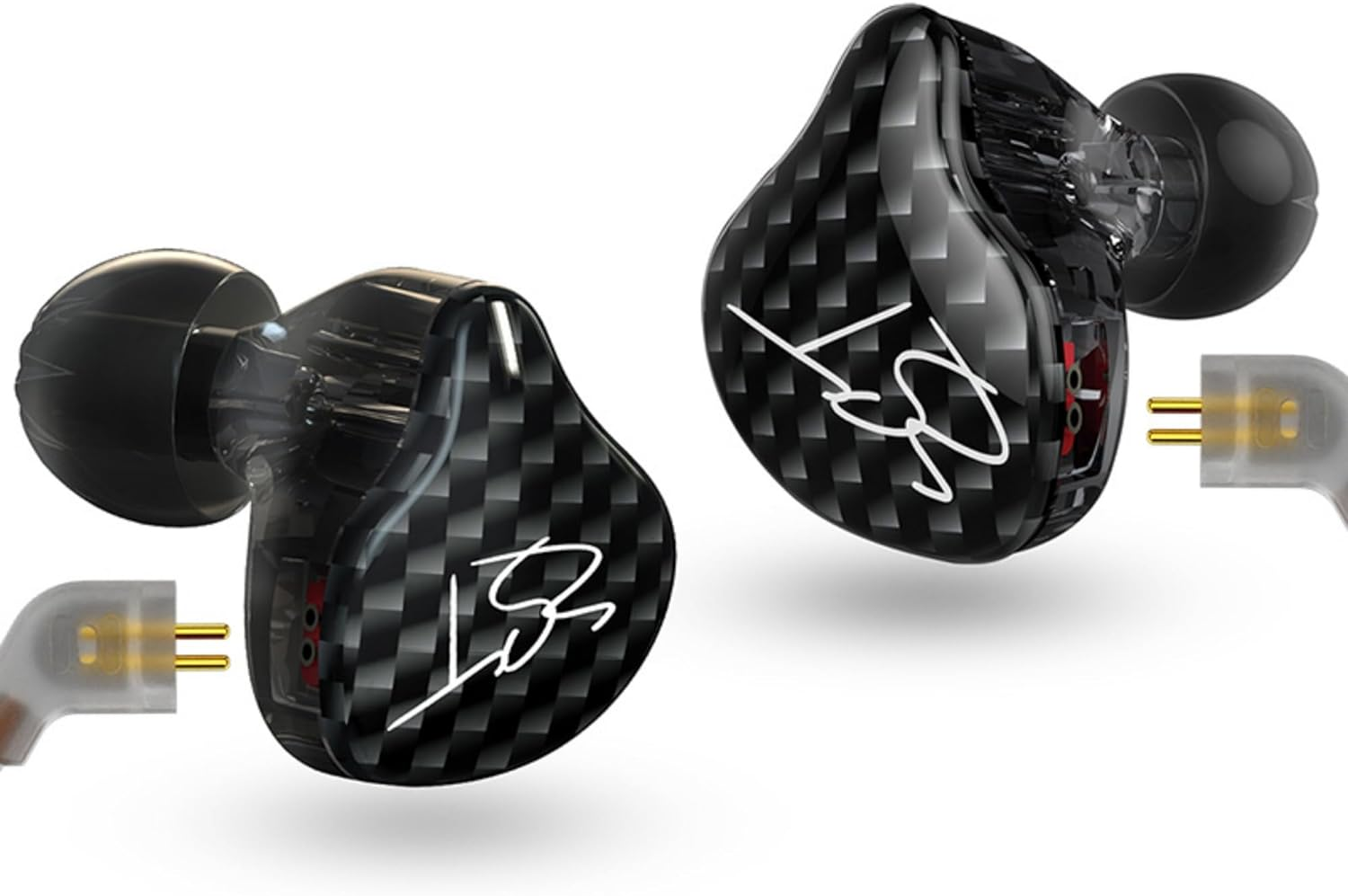 CCZ Yinyoo Melody in Ear Monitors, Wired Earphones without Microphone IEM HIFI Bass with 1DD 1BA, Ear Fins, IEM Earphones with 4N OFC Cable for Musicians, Singer, on Stage,Studio (No Mic, Clear Black)