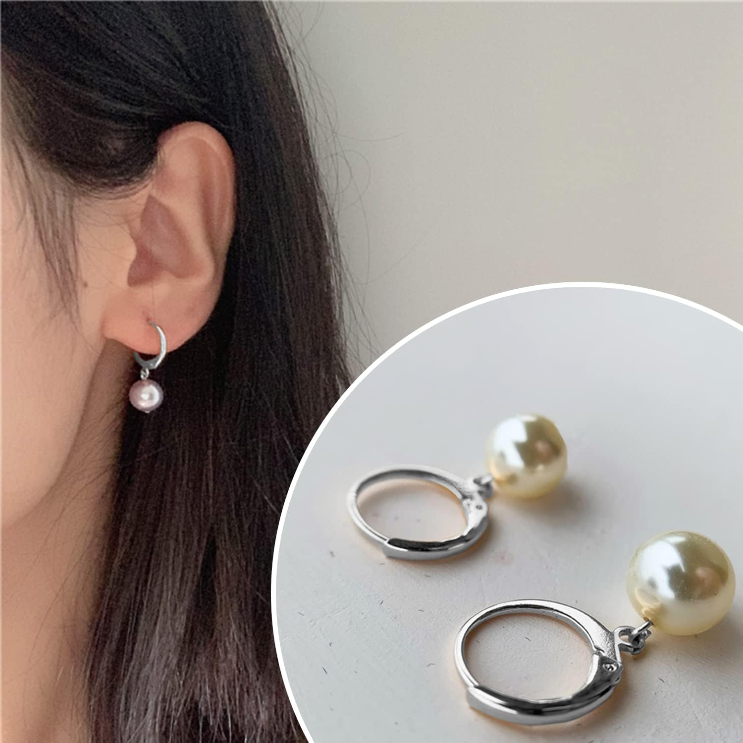 Topbine 200PCS Hypoallergenic French Earring Hooks Leverback Earwires round Earring Hooks Earring Supplies Findings Ear Wire with Open Loop for Earring Designs Jewelry Making Findings image number 5