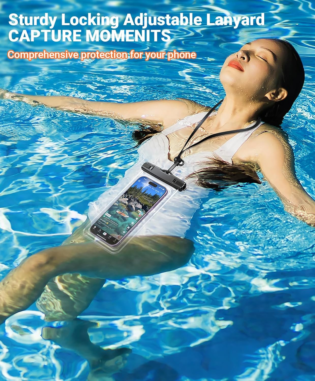 Coolpow【2 Pack】 Waterproof Phone Pouch Case【Easy Lock & Heavy Duty】 IPX8 Water Proof Phone Case Cellphone Dry Bag for Iphone 17 Pro Max16 15 14 13 12, S25 S24, 4-7" Cellphones Beach Essentials image number 5