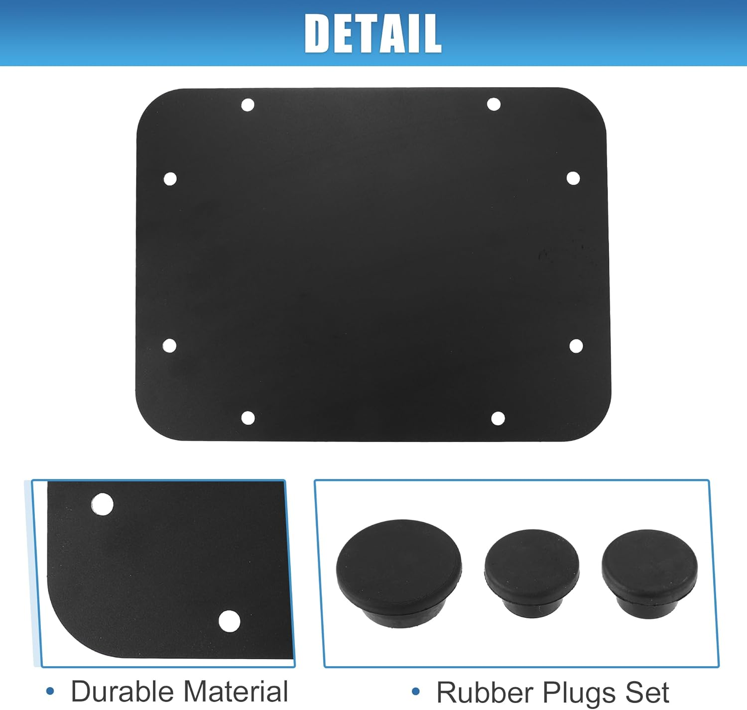 X AUTOHAUX Rear Spare Tire Carrier Delete Filler Plate with Tailgate Rubber Plug and Bolts for Jeep Wrangler JK JKU 2007-2018 Tailgate Plug Vent Plate Cover Metal image number 4