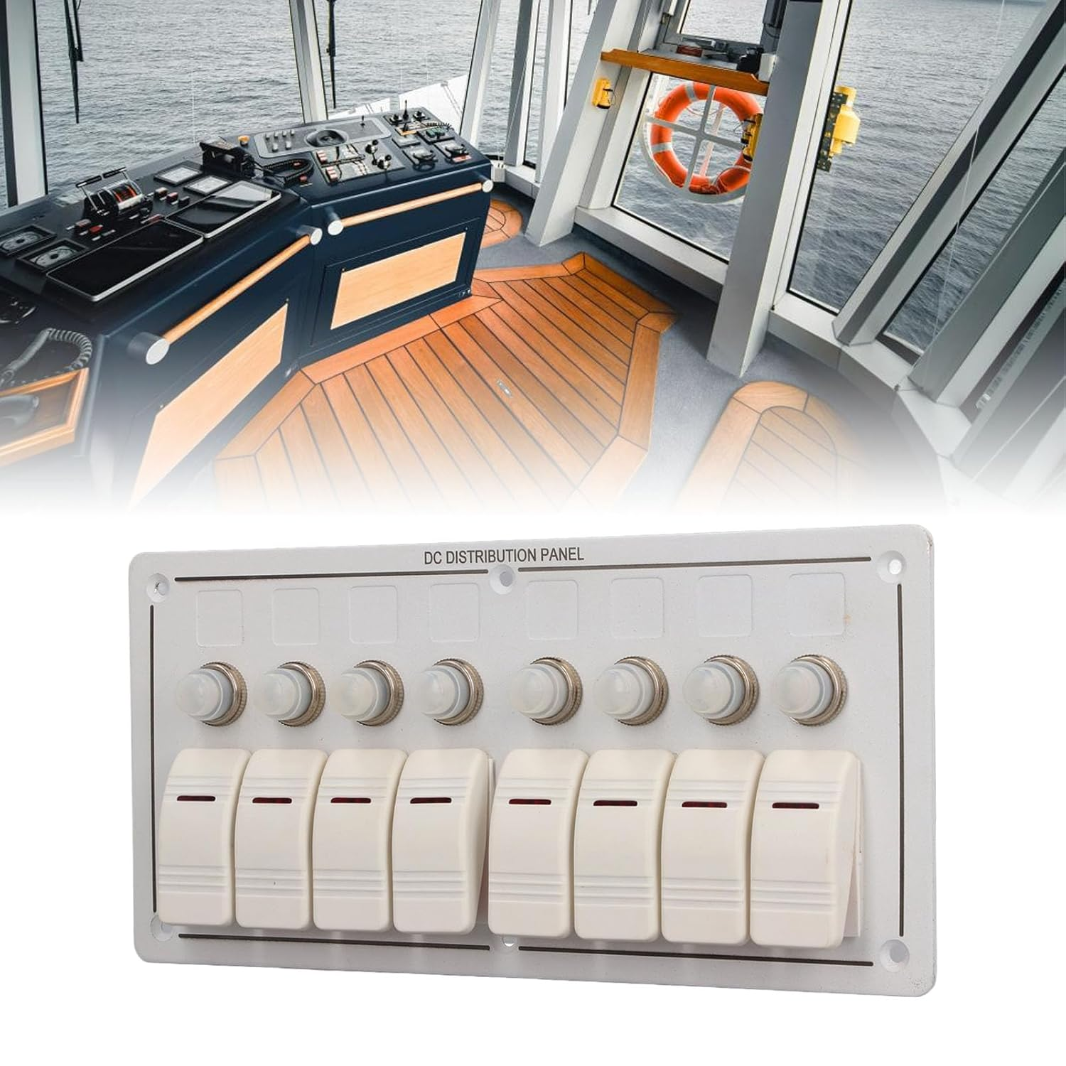 8 Gang Toggle Switch Panel, Universal Circuit Control Relay System LED on off Switch Pod Touch Control Panel Relay Box for Car Truck Pickup Boat UTV SUV, Waterproof Switch Control image number 4