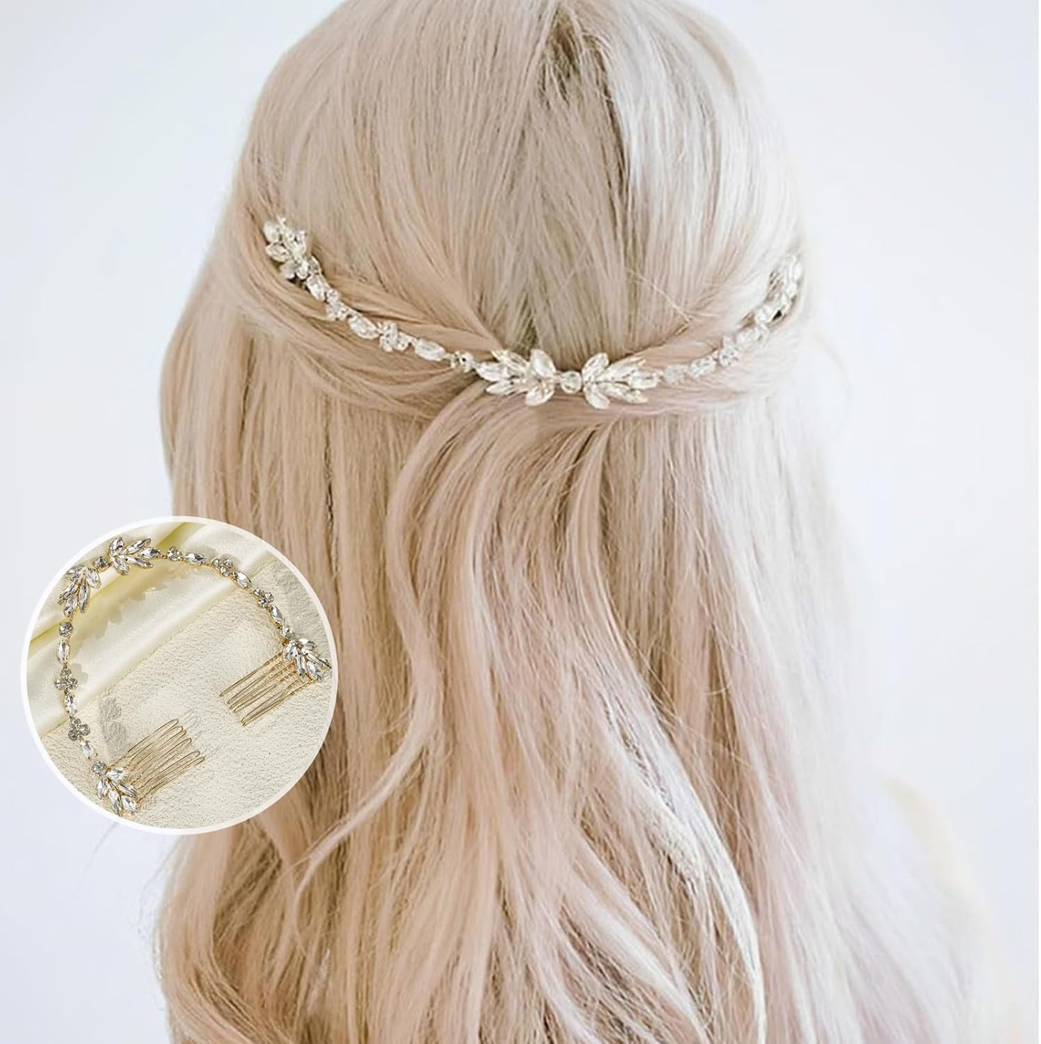 Anneratteryer Hair Accessories Wedding Hair Accessories Silver Bridal Hair Clip Silver Bridal Hair Accessories Hair Accessories Bridal Hair Accessories for Women Hair Clip Wedding for Women and Girls image number 4