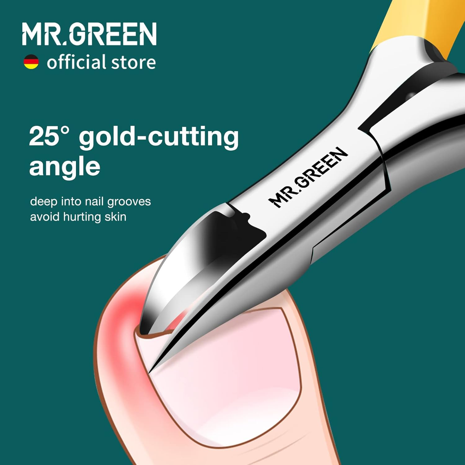 MR.GREEN Toenail Clippers Stainless Steel Ingrown Nail Cutter Thick and Hard Nails Pedicure Manicure Tools (Orange+Nail Remover) image number 1