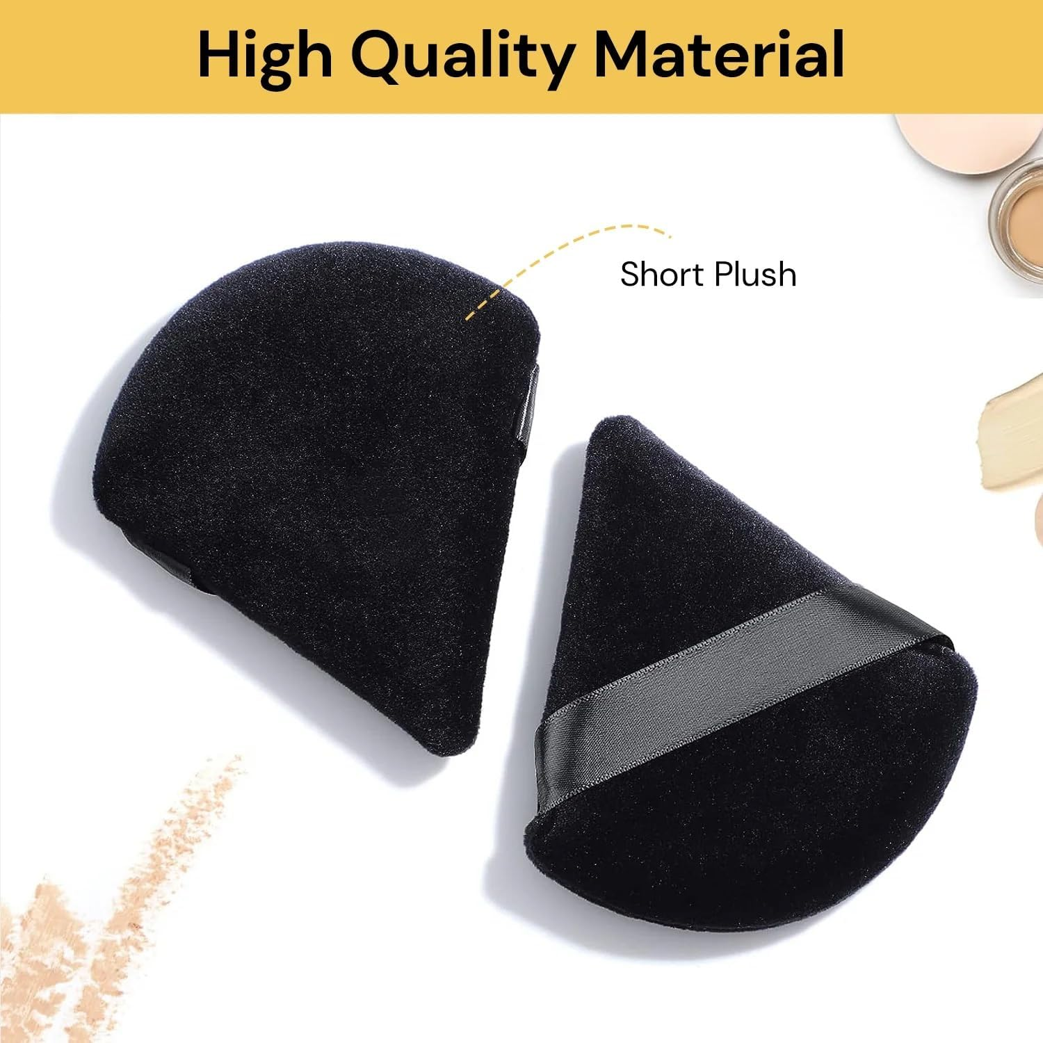 EZONEDEAL 5Pcs Powder Puffs for Face Powder, Black Triangle Makeup Powder Puff for Loose Powder Soft Body Cosmetic Foundation Sponge Mineral Powder Wet Dry Beauty Makeup Tool, Makeup Sponge image number 3