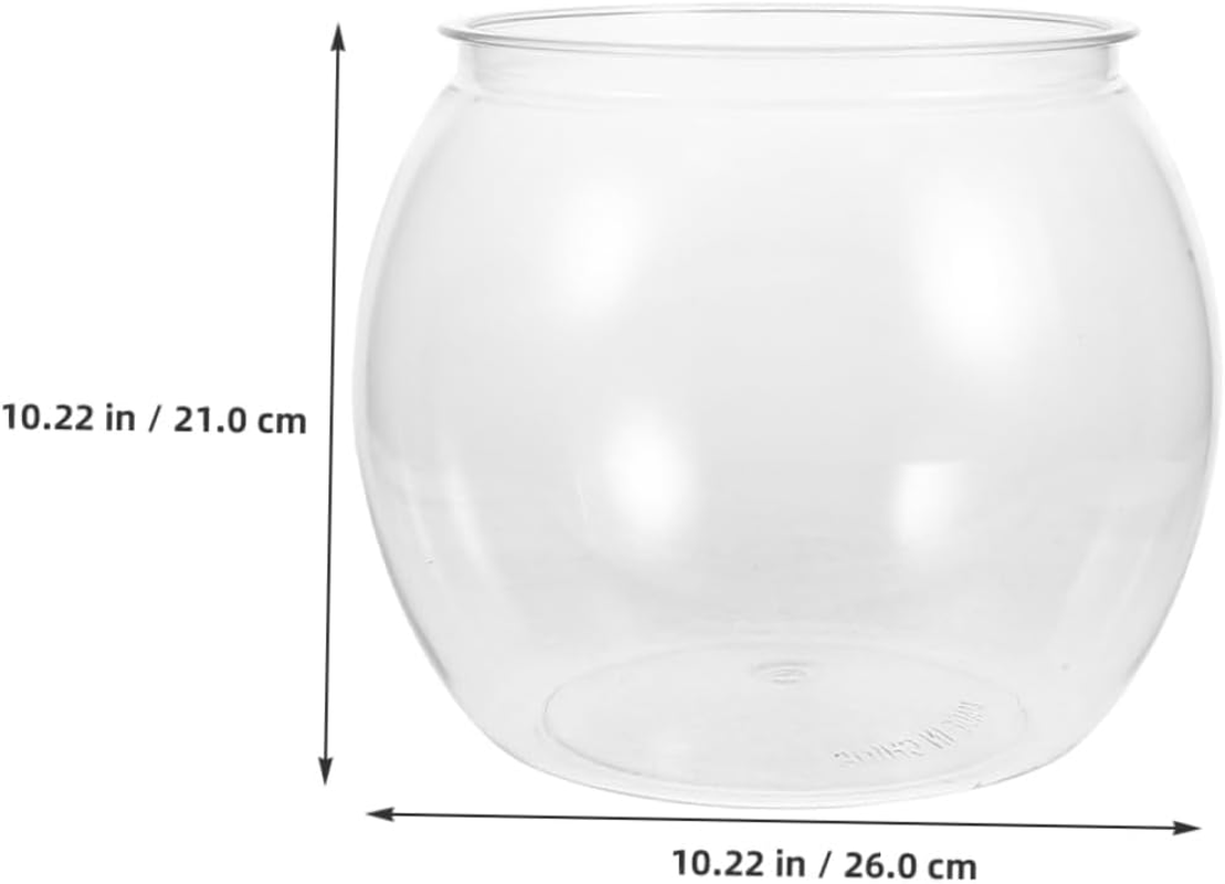 WEKAMOS Transparent Plastic Betta Tank Compact round Desktop Aquarium Bowl for Small Aquatic Pets Goldfish Turtles Clear Fish Tank for Office Home Decor