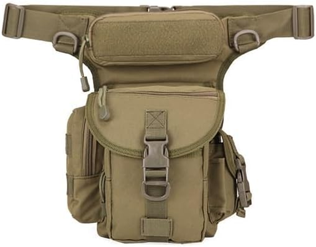 Tactical Drop Leg Pouch Bag Thigh Bag Pack Military Waist Bag Pack for Motorcycle Racing Bike Cycling Hiking Horse Riding, Drop Leg Bag (Army Green, One Size)