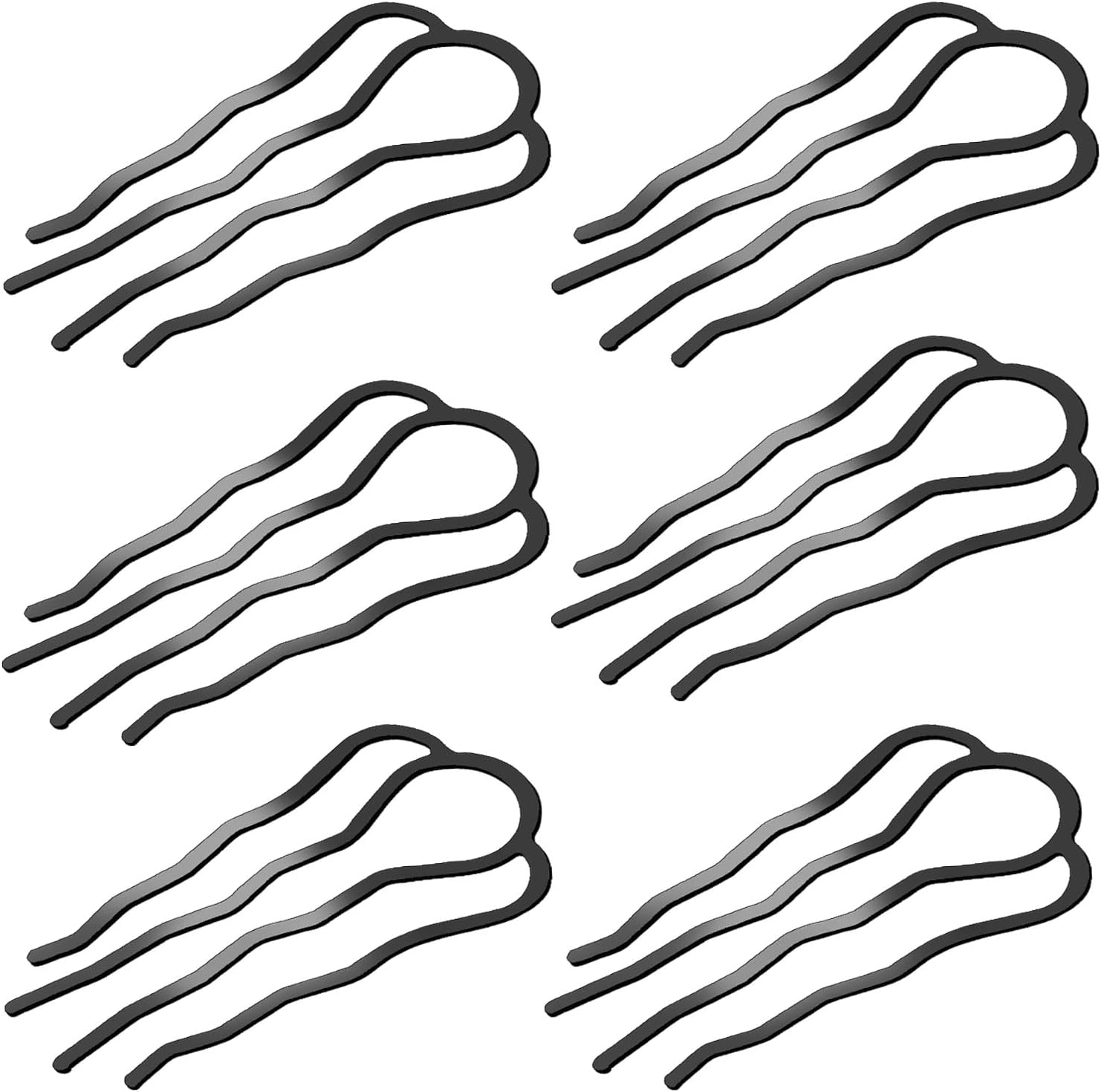 6 Pieces Metal Hair Fork Clips, Side Combs, and 4 Prong U-Shape Sticks for Buns, Updos, and Hairstyling - Women'S Multicolor Hair Accessories