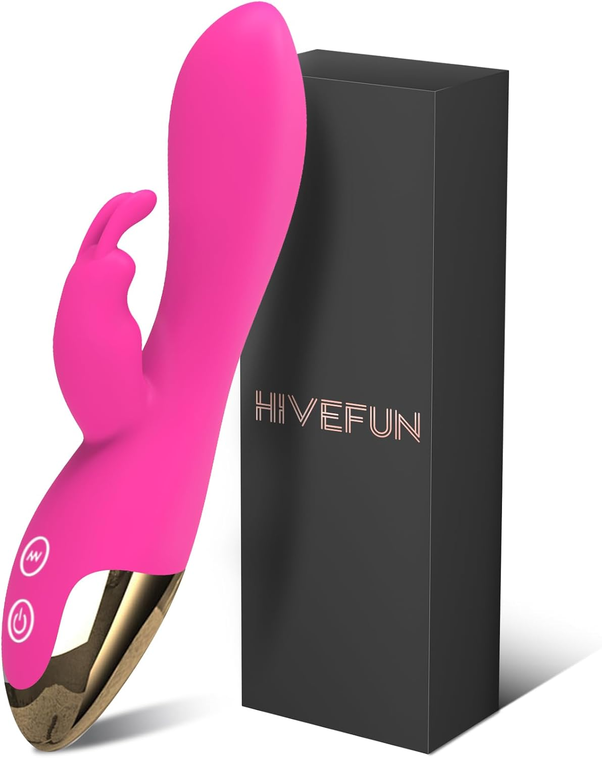 HIVEFUN Rabbit Vibrator Sex Toys for Clitoris G-Spot Stimulation, Adult Toys Anal Dildo with 10 Powerful Vibrations Dual Motor Stimulator, Waterproof Dildos Vibrators Sex Toy for Women or Couple Fun image number 1