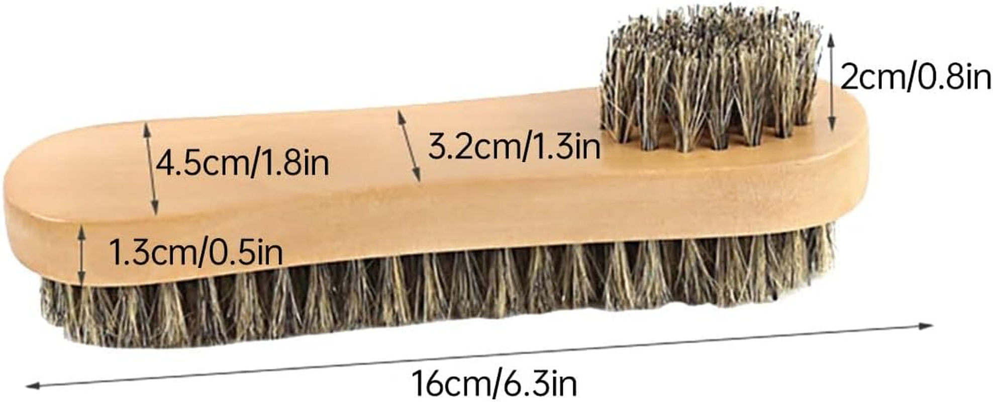 AIMALL Double-Sided Beech Wood Shoe Brush with Natural Pig Bristles, Premium Shoe Polishing and Cleaning Brush for Suede and Leather image number 4