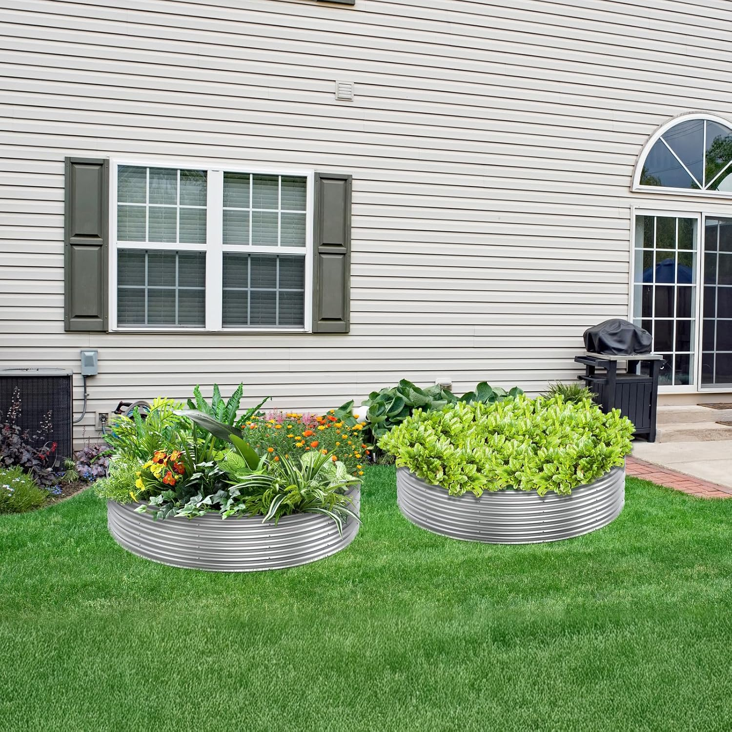 Galvanized Raised Garden Bed Kit, 5X5X1Ft Large Outdoor Planters Boxes, Metal round Planter Raised Beds for Gardening Vegetables, Fruits, Flowers, Easy Assembly image number 6