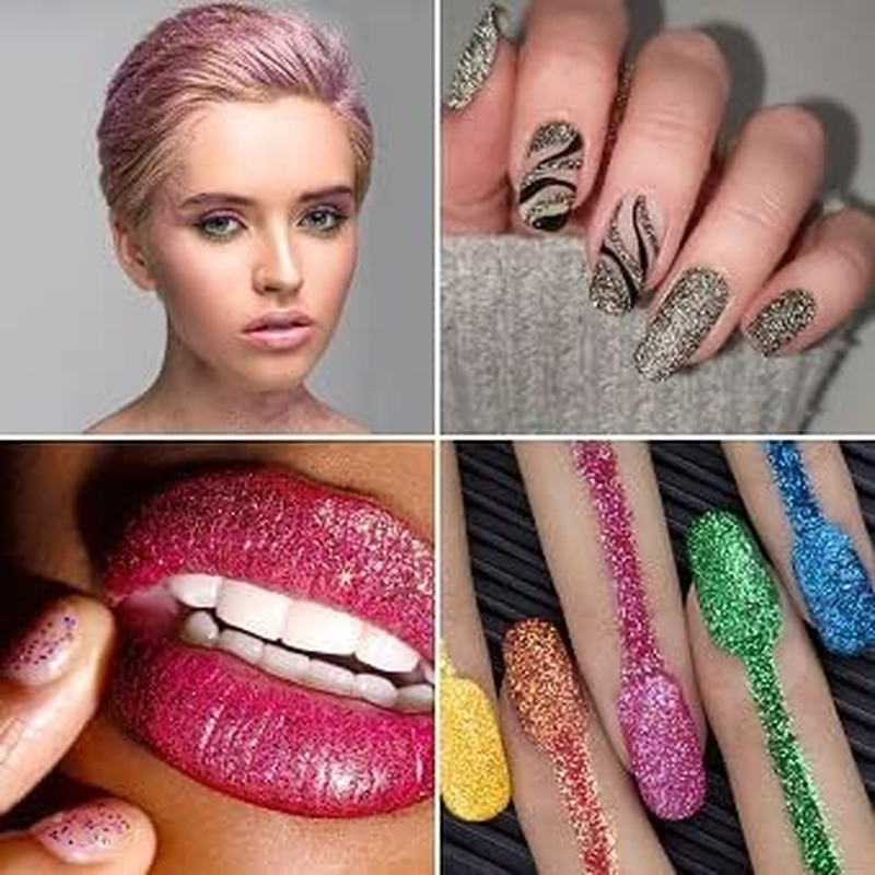 TORC 6 Oz Blue Fine Glitter Set for Resin Crafts Tumblers Slime Cosmetic Nail Art Makeup Craft Glitter for Art and Decoration - Assorted,Green image number 4