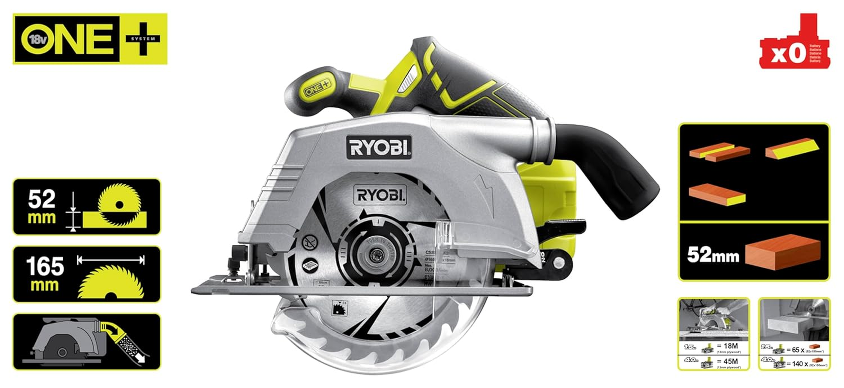Ryobi Cordless Circular Saw Type R18CS-0, 5133002338 image number 2