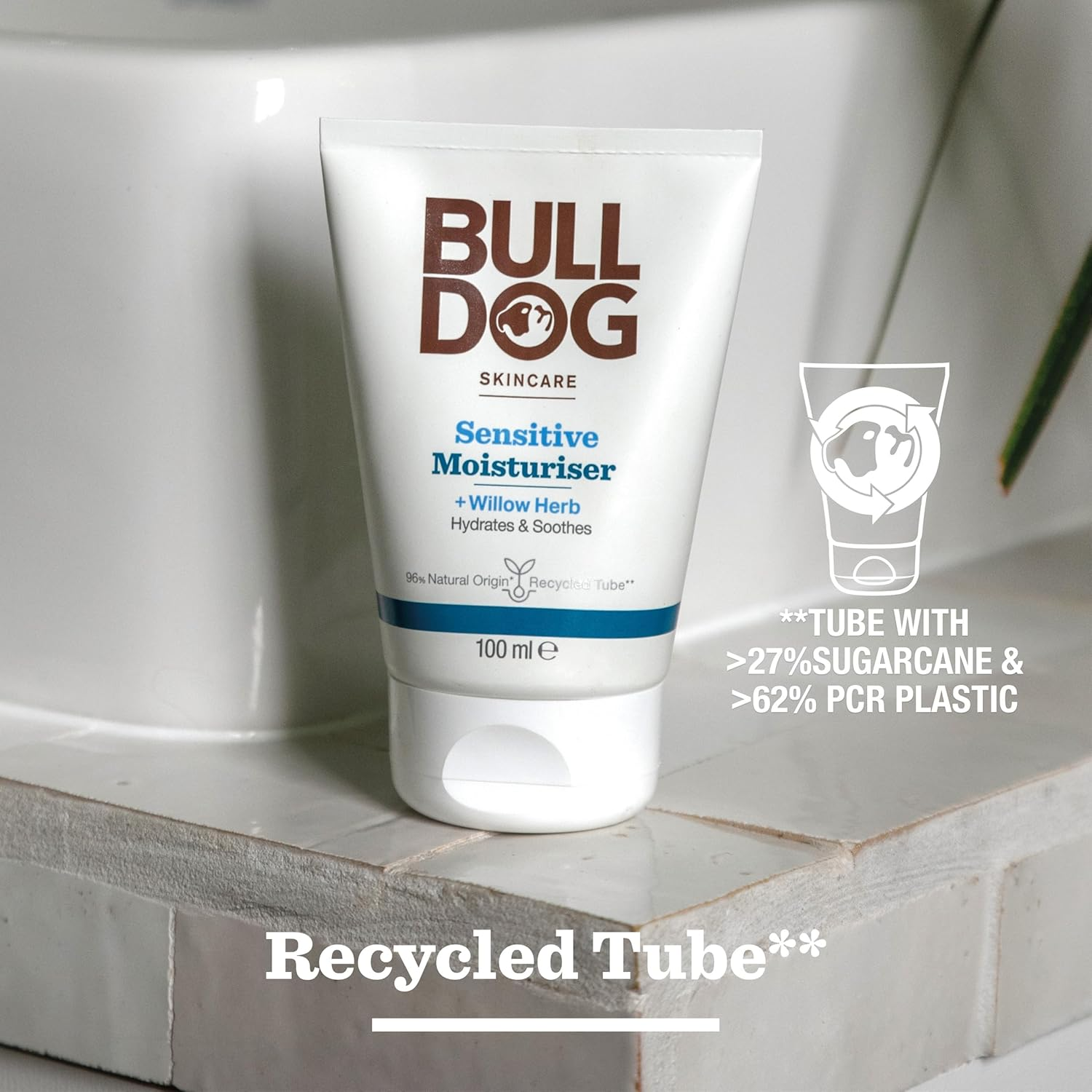 Bulldog Skincare for Men Sensitive Moisturiser, Fragrance Free, All Day Hydration for Sensitive Skin, 100Ml (Pack of 3) image number 2