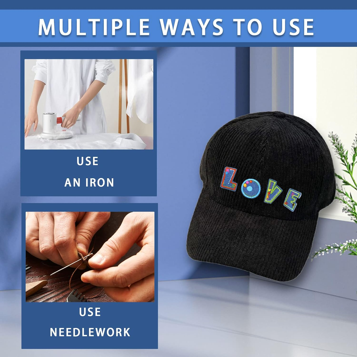 52Pcs Letter Iron on Patches, Sew on Alphabet Applique Patches, Colorful Alphabet A-Z Embroidered Patches for Clothing Hats Shoes Bags, Style A image number 5