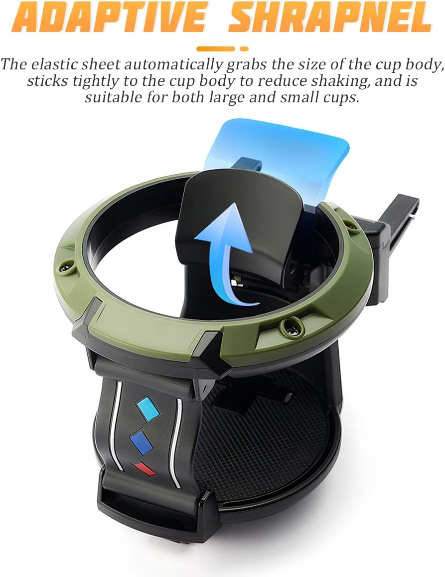 Car Cup Holder for Air Vent, Water Bottle Mount with Hook, Adjustable Air Outlet Drink Mount Stand, Multifunctional Holders for Coffee Tea Juice, Universal for Most Vehicle A/C Vents - Black/Gray image number 4