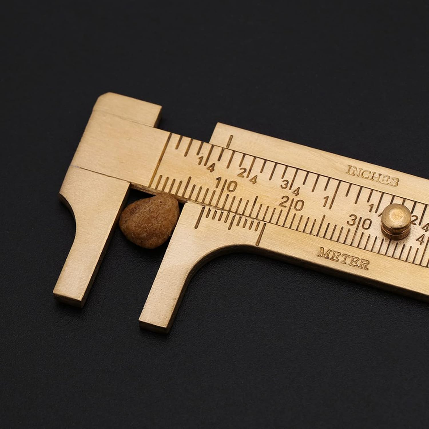 Brass Vernier Caliper, 1Pc Vintage Style Caliper Measuring Tool Double Scales Design Beautiful for Industry for Artisan for Carpentry Work (Double Scale 80Mm) image number 6