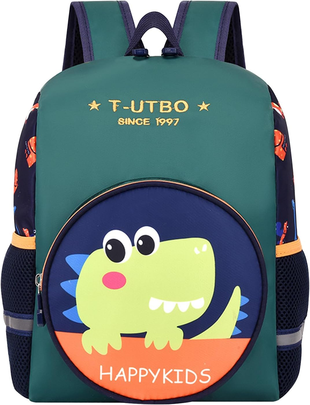 Litinliv Kids Children Dinosaur Backpack with Chest Strap, Toddler Backpack for Nursery, Kindergarten School Bag, Outdoor Rucksack, Kindergarten Nursery Backpack for 2-7 Years Boys Girls, Green, One image number 2