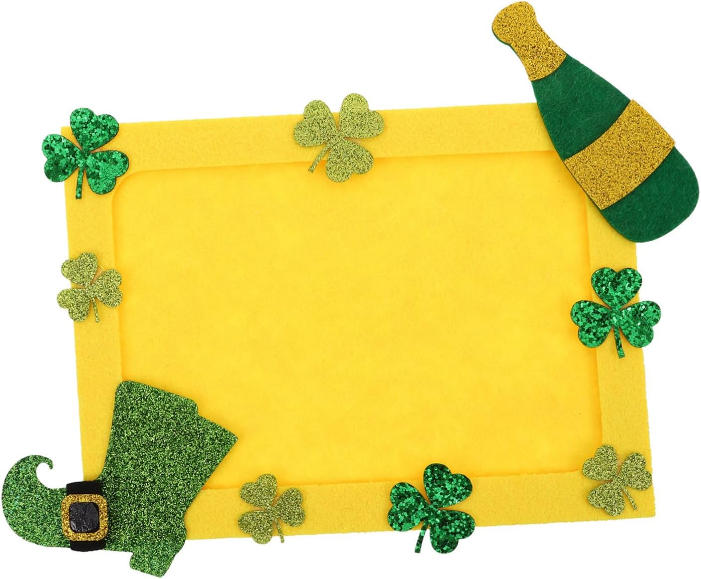 HANABASS Green Shamrock DIY Photo Frame for Patrick'S Day Unfinished Non Woven Craft Lightweight Easy Assembly for School Projects Holiday Decor image number 2