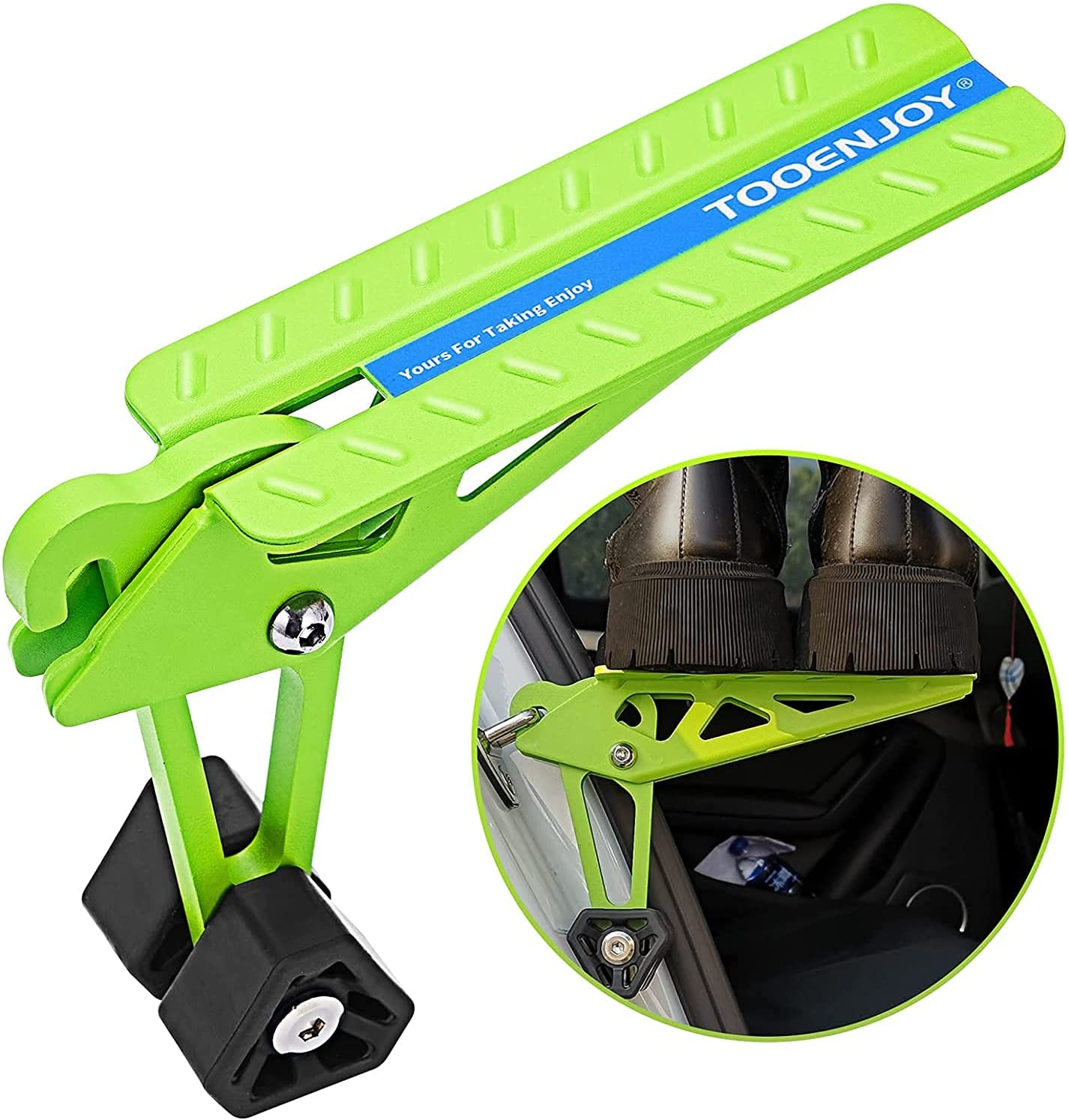 TOOENJOY Universal Fit Car Door Step, Foldable Roof Rack Door Step up on Door Latch, Both Feet Stand Pedal Ladder, Easy Access to Rooftop for Most Car, SUV, Truck, Max Load 400 Lbs(Orange