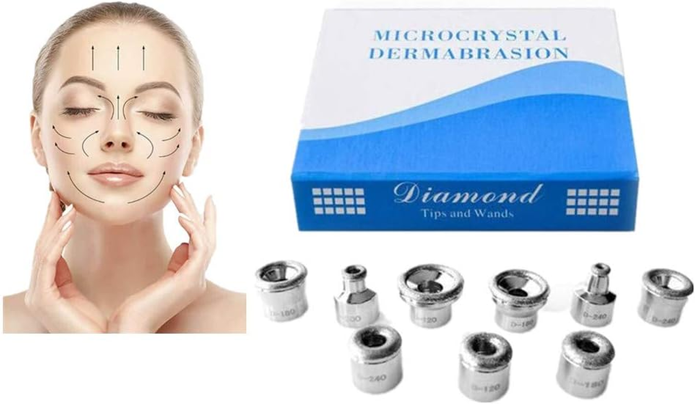 Dermabrasion Diamond Tips, Diamond Dermabrasion Head Microdermabrasion Exfoliator Home Facial Dermabrasion Tool Dermabrasion Replacements 9Tips image number 5