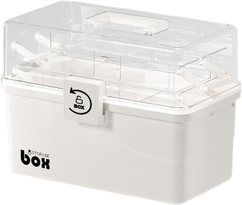 AIMALL Medicine Box, Household First Aid Storage, Large/Extra Large Sizes (11&times;6.4&times;6.1In/12.5&times;7&times;8.2In), Expandable, Transparent Lid, Compact Medication Organizer image number 6